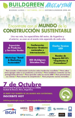 Llega Buildegreen 2014: Conferencia Internacional + Expo de la industria del diseño y construcción sustentable.